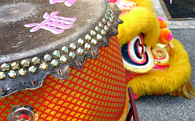 Asian drum at the Asian Spring Festival in Locke, CA