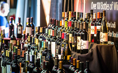 Wine bottle collection at the Lodi Wine Food Festival