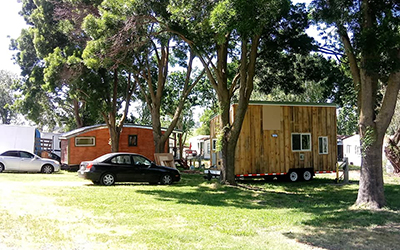 Tiny camp houses in the Delta