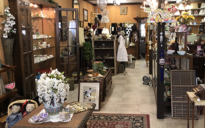 Inside view of an antique shop