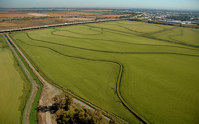 Aerial view of the Yolo Bypass