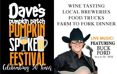event flyer for Dave's Spiked Pumpkin Festival with Buck Ford